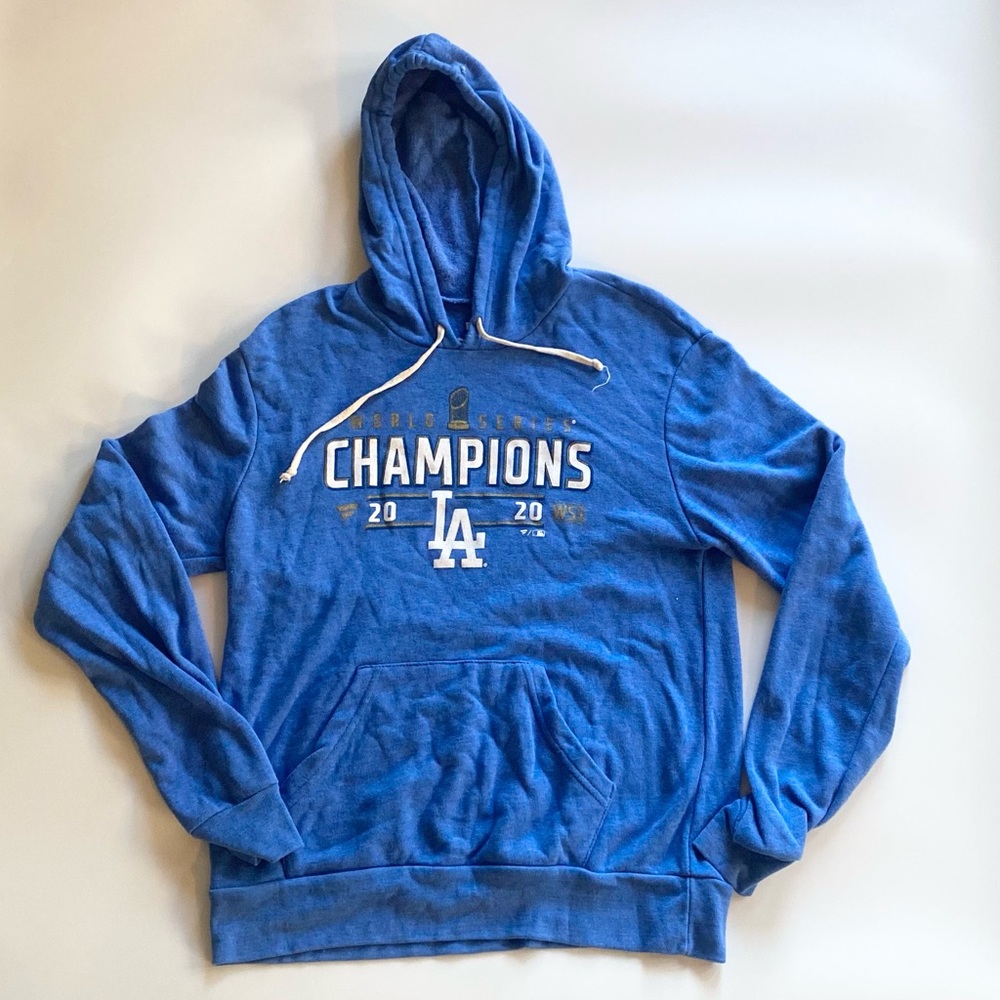 2020 LA Dodgers World Series Champions Blue Pullover Hoodie Fanatics Womens M